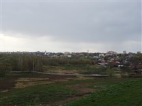 Достопримечательности Серпухова. Высоцкий мужской монастырь. Вид на Серпухов