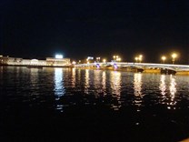 Достопримечательности Санкт-Петербурга. Благовещенский мост. Вечерний вид