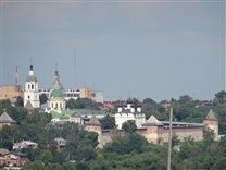 Достопримечательности Зарайска. Зарайский кремль. Вид на кремль со стороны реки Осётр