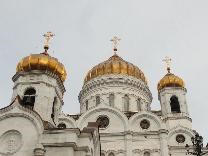 Достопримечательности Москвы. Храм Христа Спасителя. Купола с позолотой