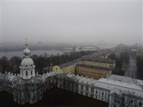 Достопримечательности Санкт-Петербурга. Смольный монастырь. Вид на Смольный дворец