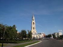 Достопримечательности Коломны. Коломенский Кремль. Вид на колокольню со стороны улицы Лажечникова