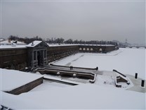 Достопримечательности Санкт-Петербурга. Петропавловская крепость. Невские ворота в зимнее время