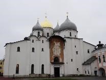 Достопримечательности Великого Новгорода. Новгородский Детинец (кремль). Софийский собор (главный фасад)