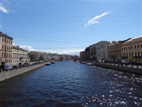 Достопримечательности Санкт-Петербурга. Река Фонтанка. Вид с моста Белинского