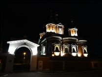 Достопримечательности Коломны. Коломенский Кремль. Подсветка Воздвиженского собора