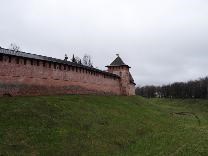 Достопримечательности Великого Новгорода. Новгородский Детинец (кремль). Западная стена