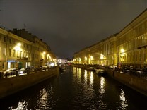 Достопримечательности Санкт-Петербурга. Река Мойка. Вечерний вид