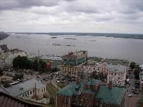 Достопримечательности Нижнего Новгорода. Исторический центр. Вид на город со стороны Часовой башни