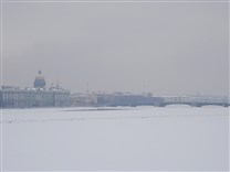 Достопримечательности Санкт-Петербурга. Петропавловская крепость. Зимний Петербург (вид с Невской панорамы)