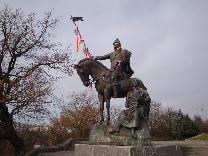 Достопримечательности Брянска. Памятник Пересвету и певцу Баяну.  