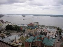 Достопримечательности Нижнего Новгорода. Нижегородский кремль. Вид на город со стороны Часовой башни