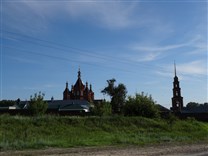 Достопримечательности Задонска. Богородицко-Тихоновский Тюнинский женский монастырь. Вид с северной стороны
